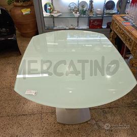 TAVOLO CRISTALLO ALLUNGABILE B METALLO