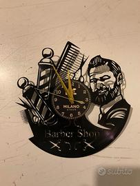 Orologio da Parete Vinile Barber Shop Fatto a Mano