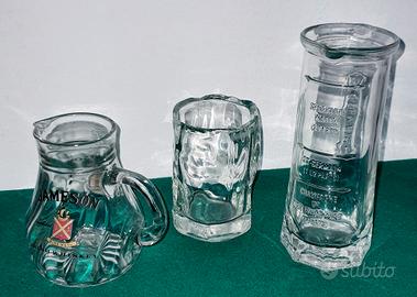 Set 3 bicchieri/caraffa/cocktail (Jameson, Brancam