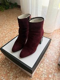 Stivaletti scamosciati Santoni bordeaux