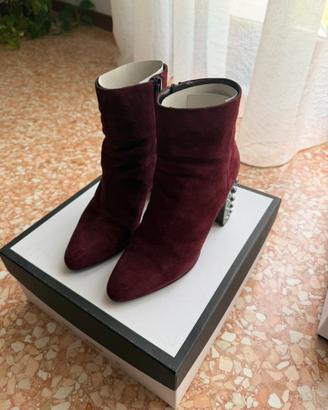 Stivaletti scamosciati Santoni bordeaux