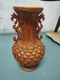 Vaso di bambù fatto a mano, bambù intrecciato