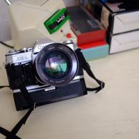 canon ae 1+ fd 50mm/vivitar 28/2,5 vintage anni 70