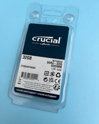 Modulo singolo 32gb DDR4 SODIMM Crucial