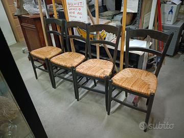 Lotto 4 Sedie impagliate