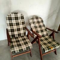 Coppia Poltrone Vintage Relax Anni '60 in Legno - 
