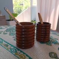 Portapenne in legno vintage 