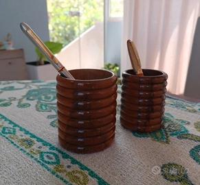 Portapenne in legno vintage 