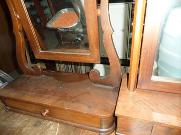 mobiletto specchio vintage noce