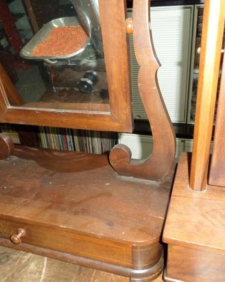 mobiletto specchio vintage noce