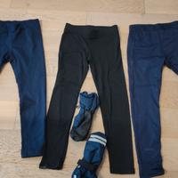 Due pantaloni da sci e pantalone termico