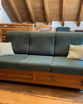 Divano letto matrimoniale in legno