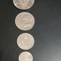4 Monete PESOS 5, 1,.50C, 20C MESSICO