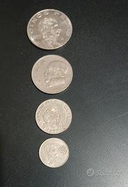 4 Monete PESOS 5, 1,.50C, 20C MESSICO