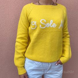 Maglione Vicolo girocollo a coste giallo tg TU