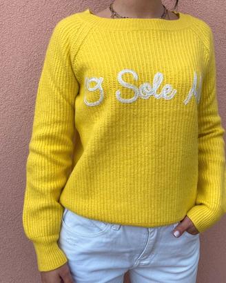 Maglione Vicolo girocollo a coste giallo tg TU