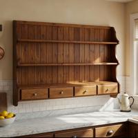 Piattaia in legno con cassetti