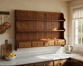 Piattaia in legno con cassetti
