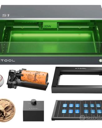 xTool S1 20W Incisore Laser + Accessori e Rotary