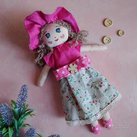 Bambola di stoffa fatta a mano, 26 cm circa
