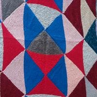 Coperta in lana patchwork multicolor