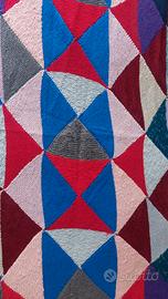 Coperta in lana patchwork multicolor