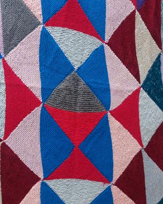 Coperta in lana patchwork multicolor