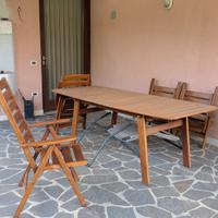 Tavolo da giardini e sedie