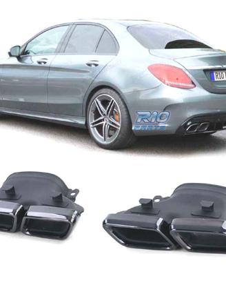 Terminali Di Scarico Nero Per Mercedes Classe E-Classe S CLS SLS SL W211 W211 W221 W221 W221 W219 E K Ty D001nb