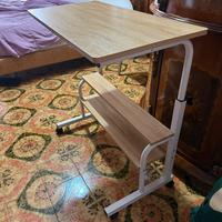 Scrivania Mobile Regolabile Rovere/Bianco