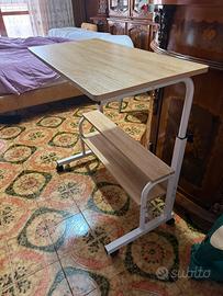 Scrivania Mobile Regolabile Rovere/Bianco