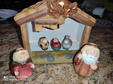 Mini presepe in ceramica tipo thun