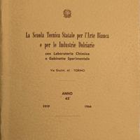 Libro storico Scuola Arte Bianca Torino 1964 
