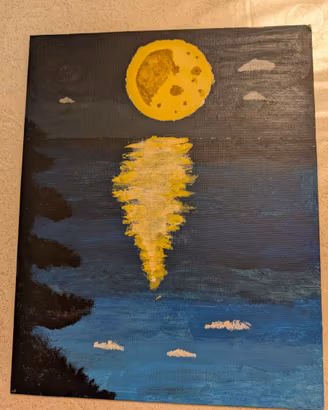 Tela/Quadretto "Strada di Luna"