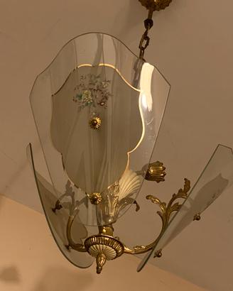Lanpadario in vetro anni 40