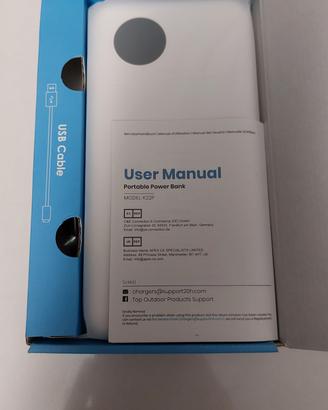 power bank 20000mAh con display LED e porte USB-C