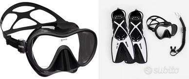 Pinne + Maschera + Boccaglio - KIT MARES, NUOVO