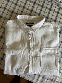 camicia bianca in lino "gaudi" taglia M
