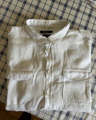camicia bianca in lino "gaudi" taglia M