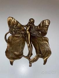 CHARLES KORSCHANN - FEMME PAPILLON EN BRONZE DORE'