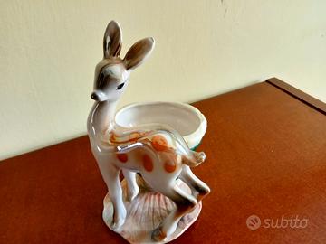 CERBIATTO IN CERAMICA PORTA FIORI