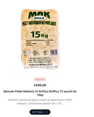 bancale pellet makholz A1enplus dinplus 72 sacchi