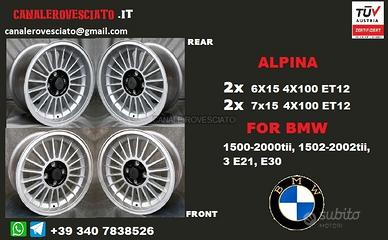 Cerchi alpina 6x 15 + 7X 15 4x100 et12 bmw
