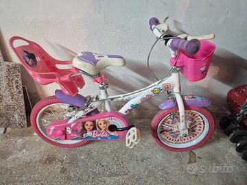 Bicicletta Barbie 14" con Seggiolino Porta Bambole