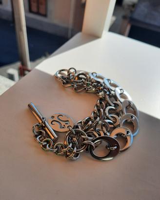 Bracciale in acciaio con brillantino Mooby