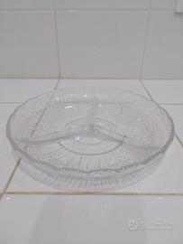 Piatto da antipasti in vetro vintage Masserini 