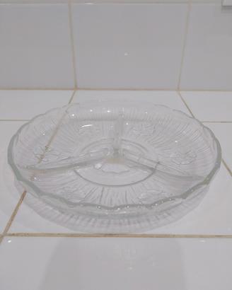 Piatto da antipasti in vetro vintage Masserini 