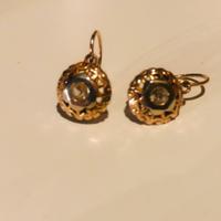 Orecchini oro e pietra preziosa anni 30/40 Vintage