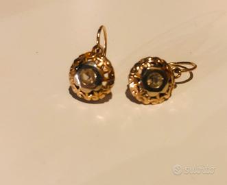 Orecchini oro e pietra preziosa anni 30/40 Vintage