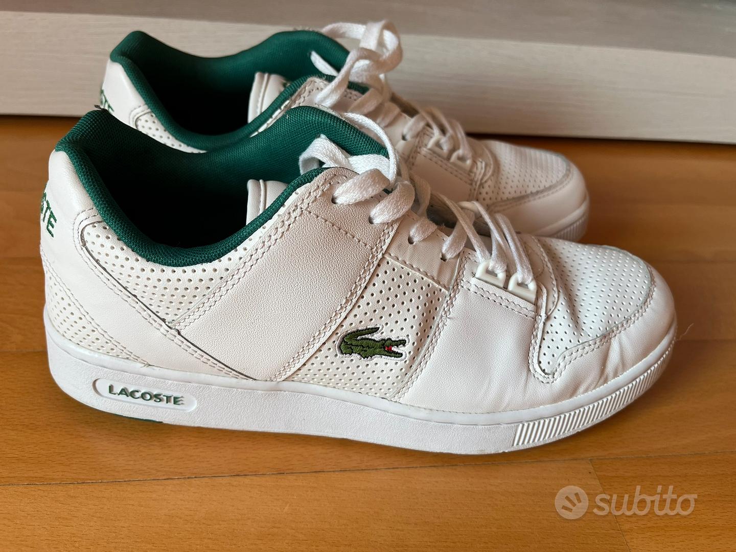 Scarpe lacoste hotsell bianche tela